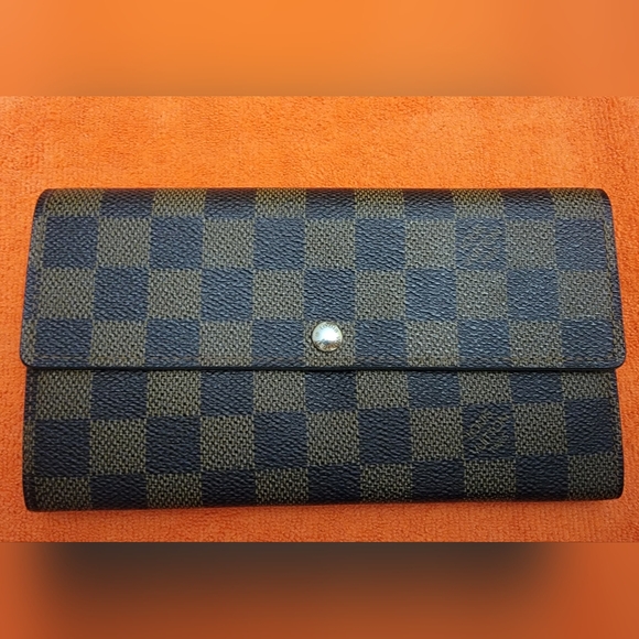 Louis Vuitton Damier Ebene Pattern Coated Canvas Wallet w/box - Picture 2 of 14